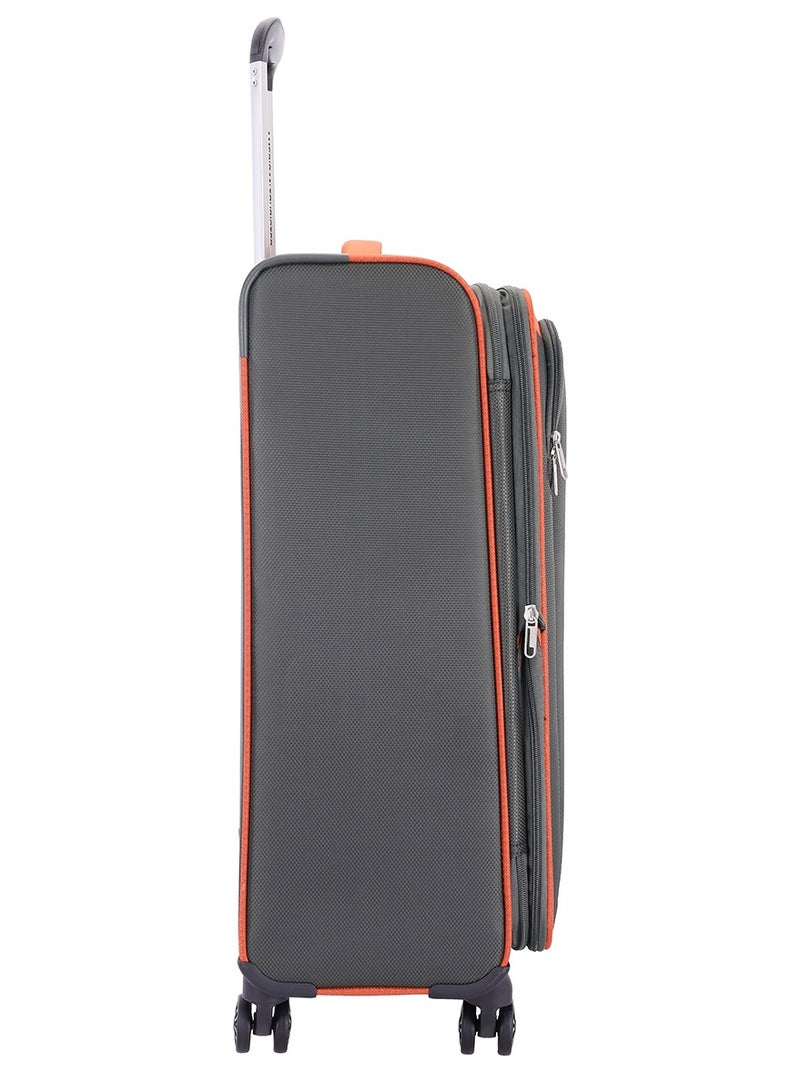AMERICAN TOURISTER Dashway Suitcase, Check-In Size 82 cm / 31 inch, 4 Wheels, Soft Top, Polyester, Puffin Orange / Grey|TSA Lock|Expandable|Inner Mesh Zippered Pocket|DuoSaf™ Security Zipper|Front Storage - 3 Years International Warranty - Image 5
